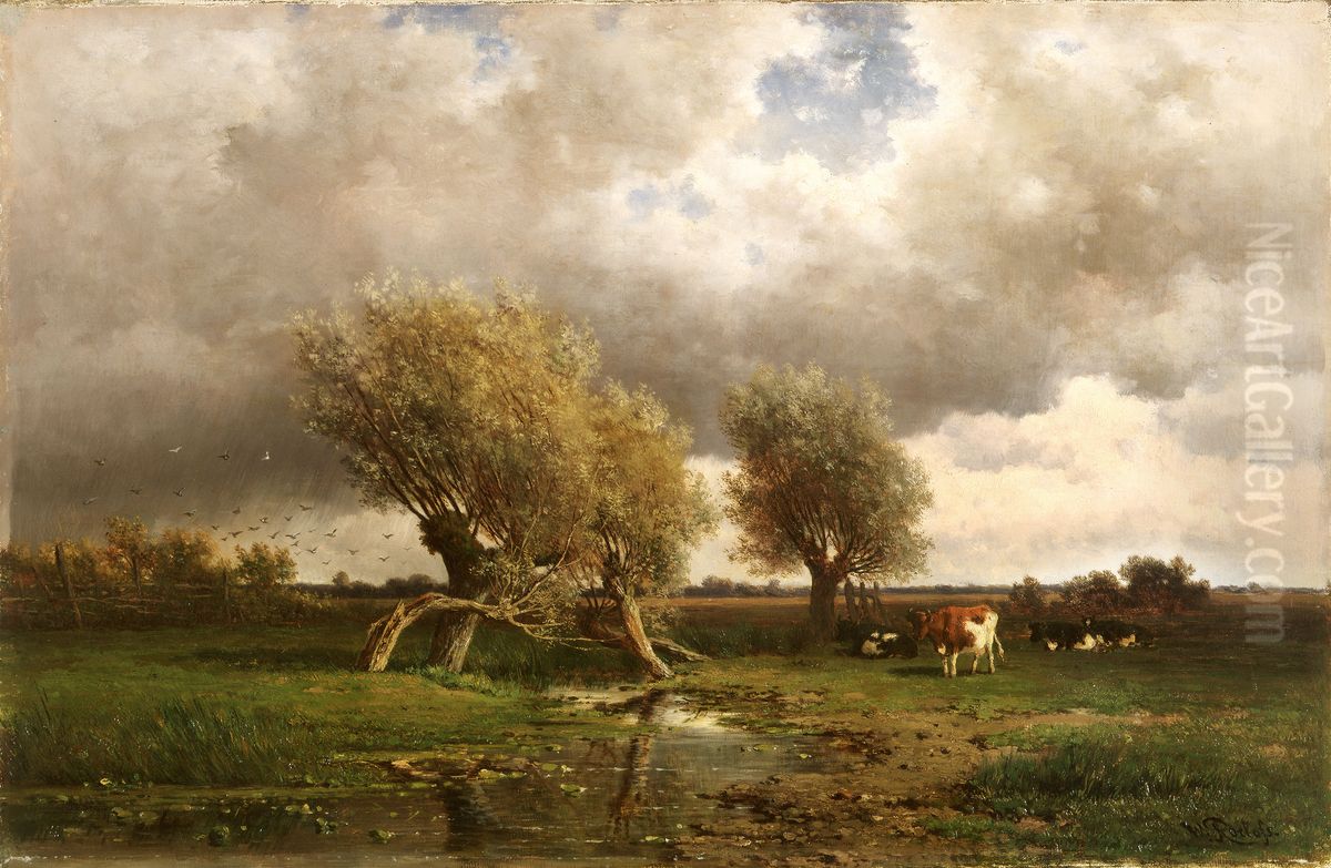 Cows under Trees Oil Painting by Willem Roelofs
