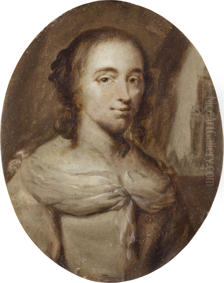 Portretminiatuur van Anna Maria Schuurman (1607-1678) Oil Painting by Jan Maurits Quinkhard
