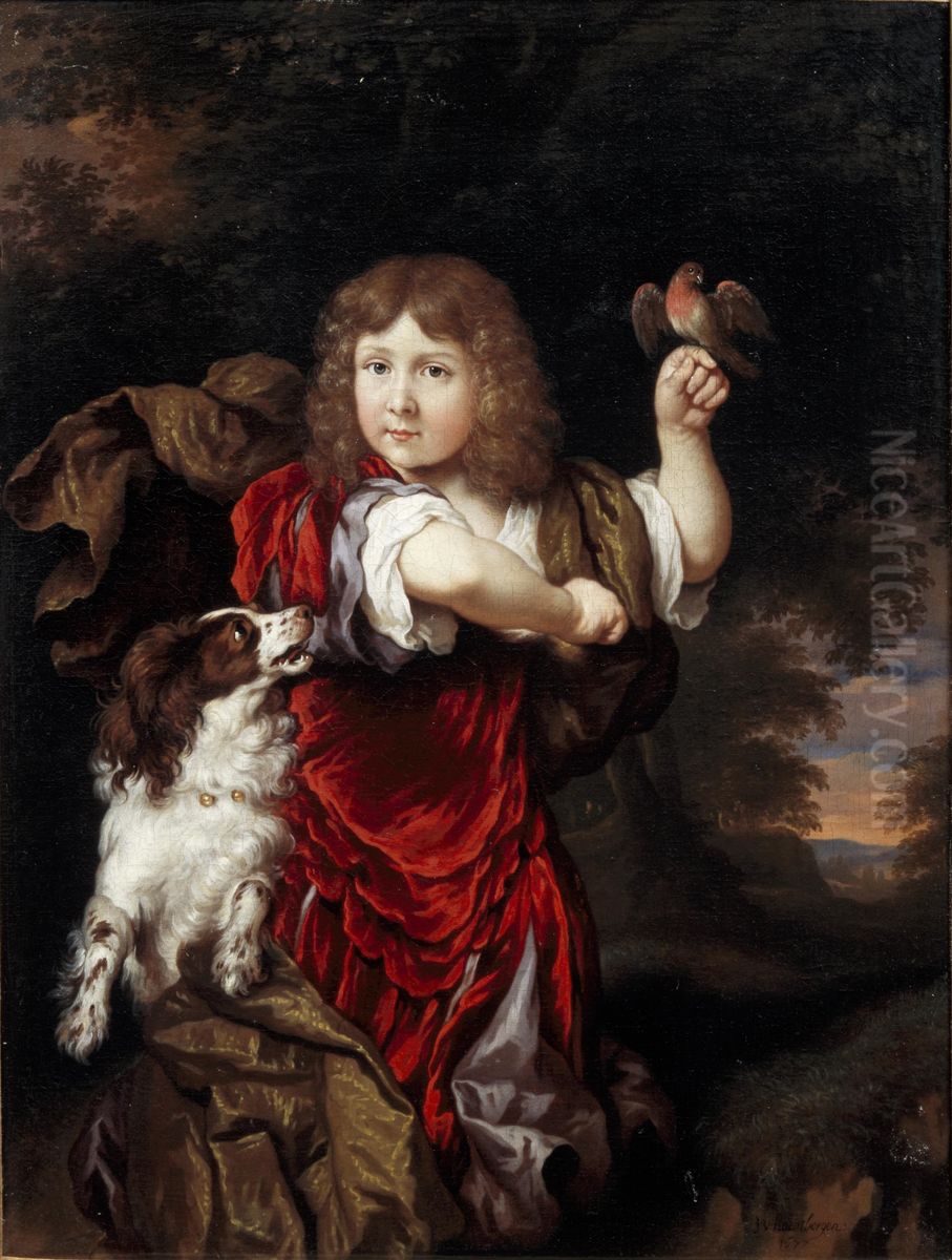 Portrait of an unknown boy Oil Painting by Johannes van Haensbergen