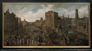 View of the Ganzenmarkt and the Stadhuis brug in Utrecht