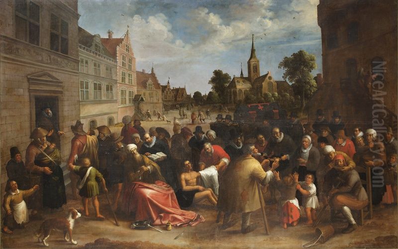 The Seven Acts of Mercy Oil Painting by Joost Cornelisz Droochsloot