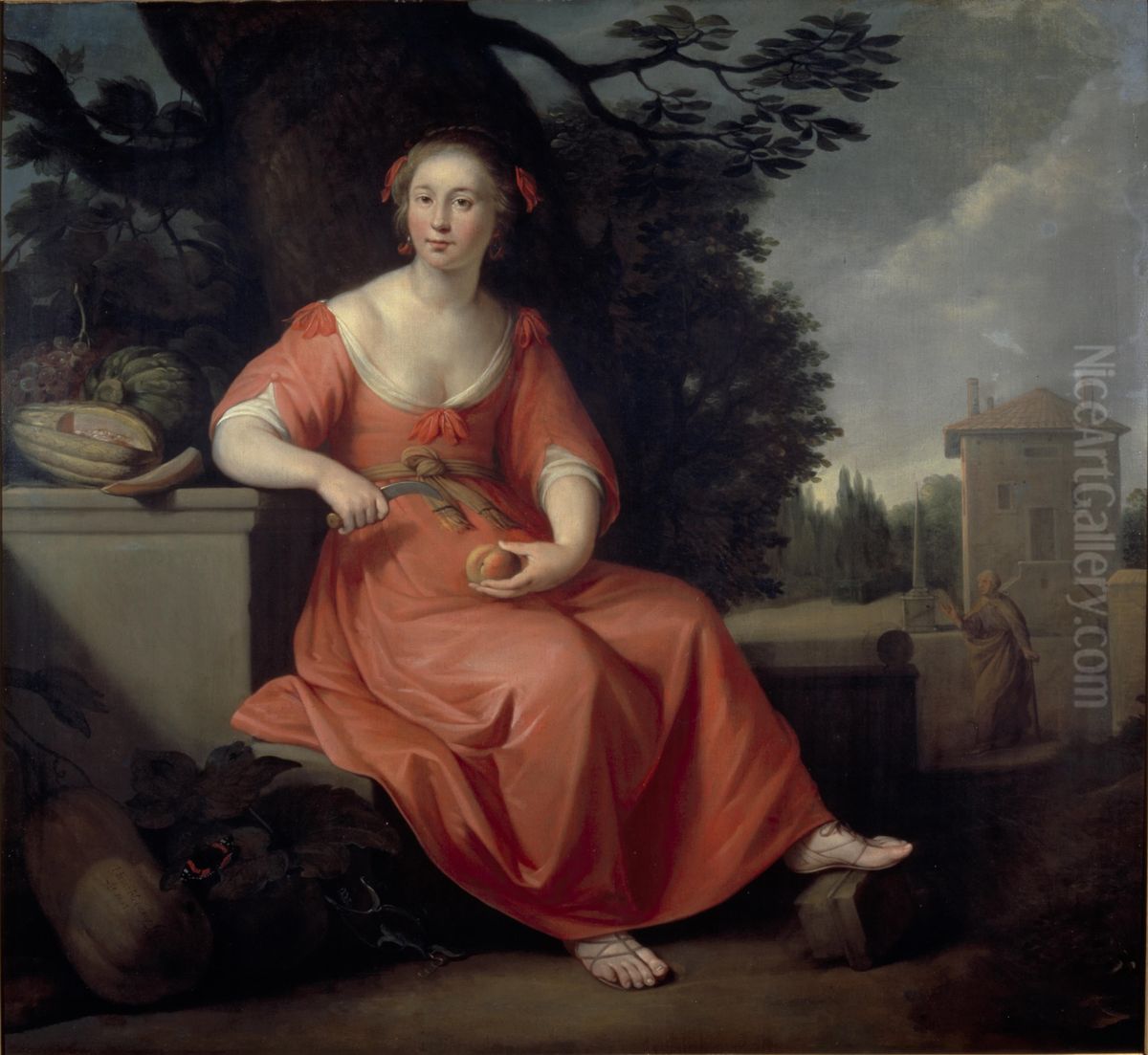 Vertumnuis and Pomona Oil Painting by Hendrick Bloemaert