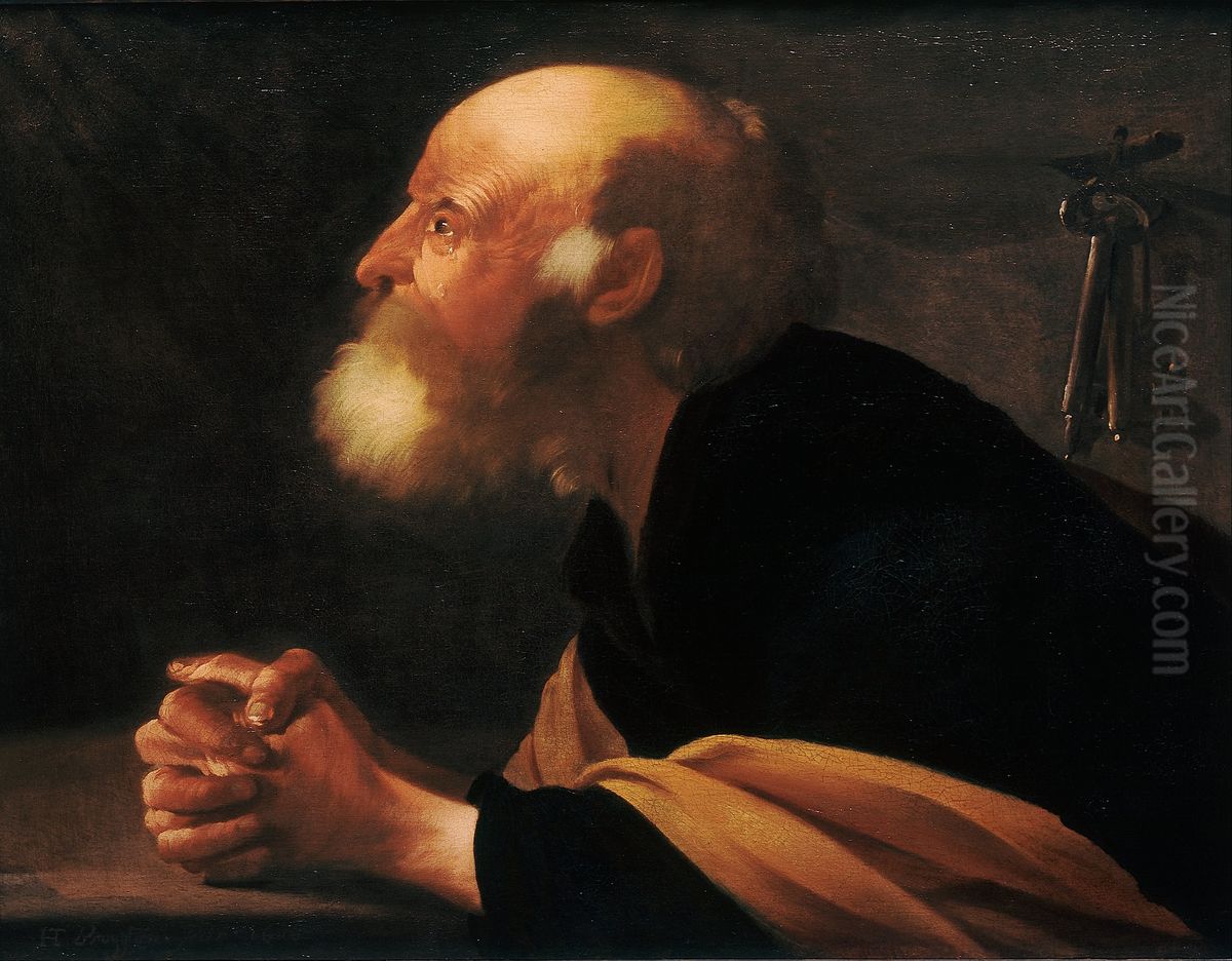 The Repentant Peter Oil Painting by Hendrick Ter Brugghen
