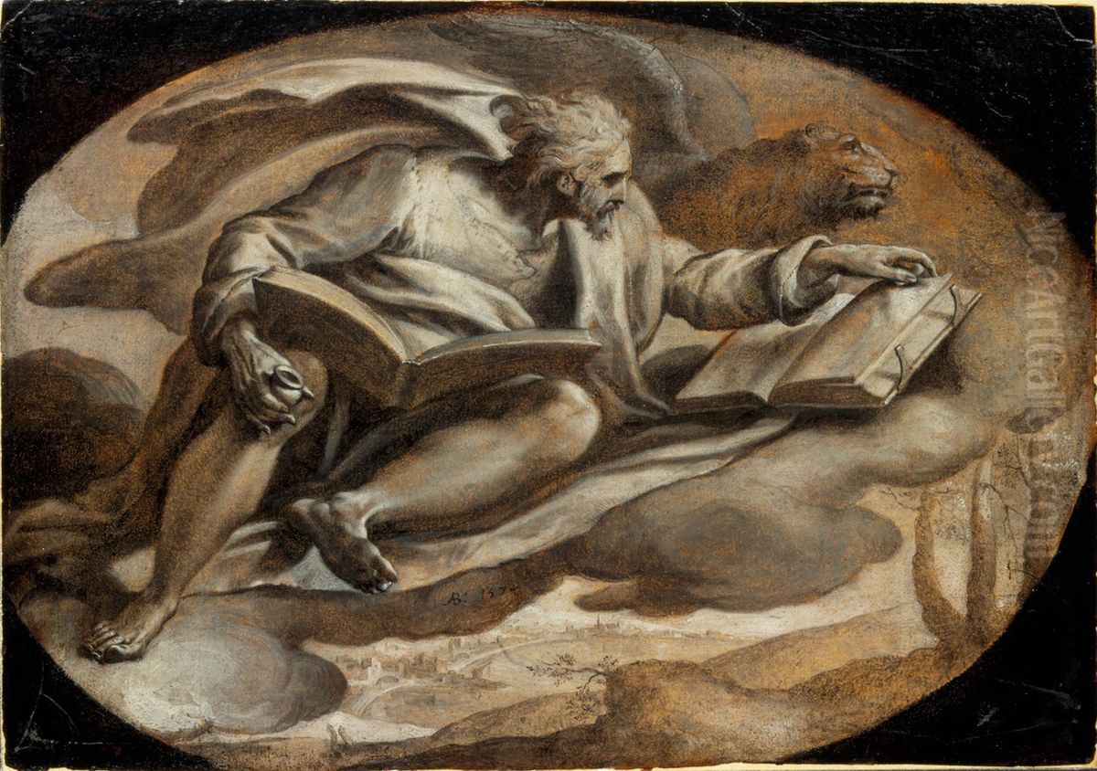The evangelist Mark Oil Painting by Anthonie Blocklandt van Montfoort