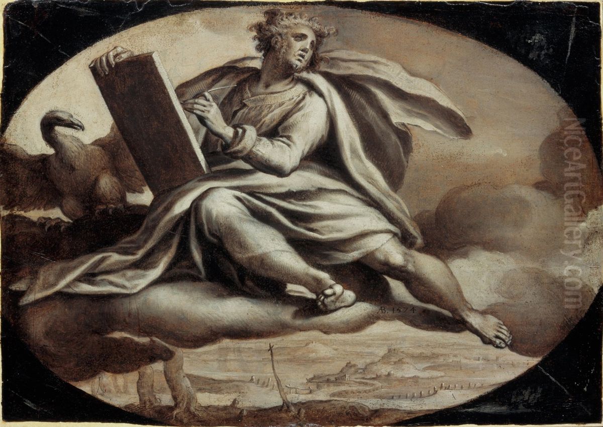 The evangelist John Oil Painting by Anthonie Blocklandt van Montfoort