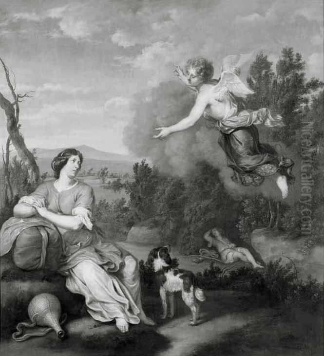 Hagar in de woestijn Oil Painting by Gerard Hoet