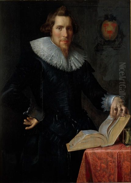 Portrait of Johan Pater, husband of Antonetta Wtewael, daughter of Joachim Wtewael Oil Painting by Joachim Wtewael (Uytewael)