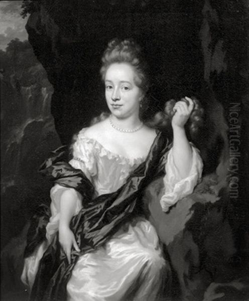Portret van Maria Voet (1665-1741) Oil Painting by Nicolaes Maes