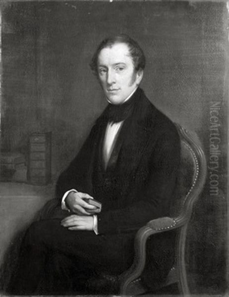 Portret van Jan Jacob Hinlopen (1806-1848) Oil Painting by Bastiaan De Poorter