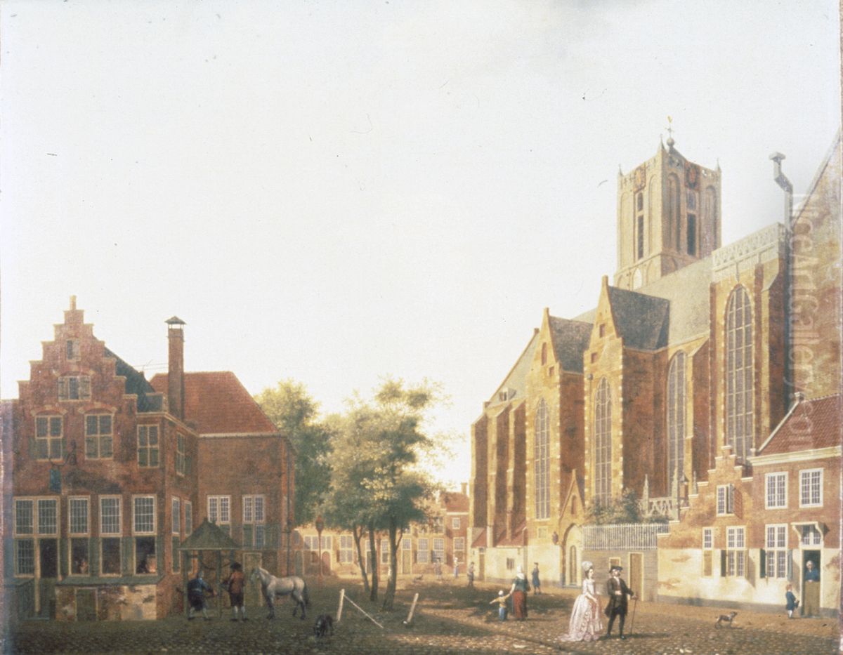 De Sint Jacobskerk teUtrecht Oil Painting by Isaac Ouwater