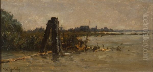 Landschap met dukdalf Oil Painting by Willem Roelofs