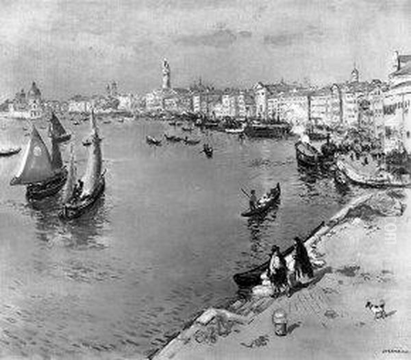 Gezicht op Venetie Oil Painting by Jean-Francois Raffaelli