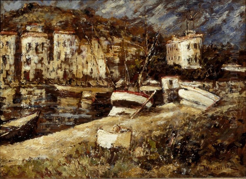 Le port de Cassis Oil Painting by Adolphe Joseph Thomas Monticelli