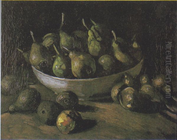 Stillleben mit Birnen in einer Schale Oil Painting by Vincent Van Gogh