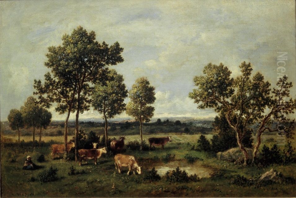 Paturages Oil Painting by Narcisse Virgilio Diaz