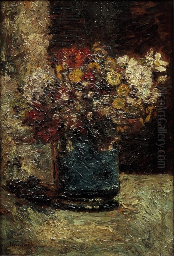bunch of flowers Oil Painting by Adolphe Joseph Thomas Monticelli