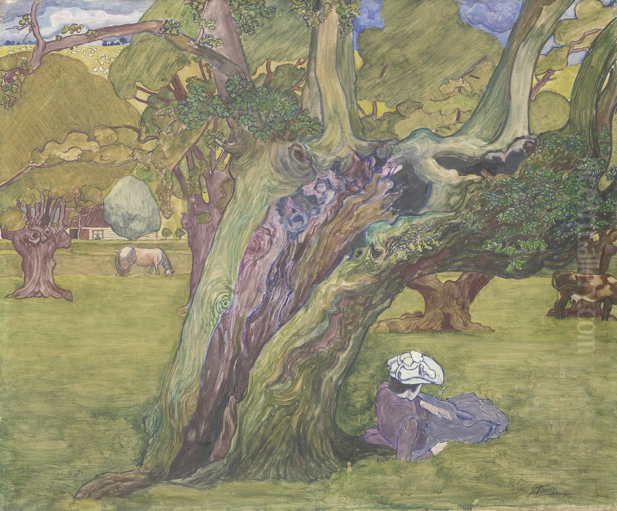 Oude eiken in Surrey Oil Painting by Jan Toorop