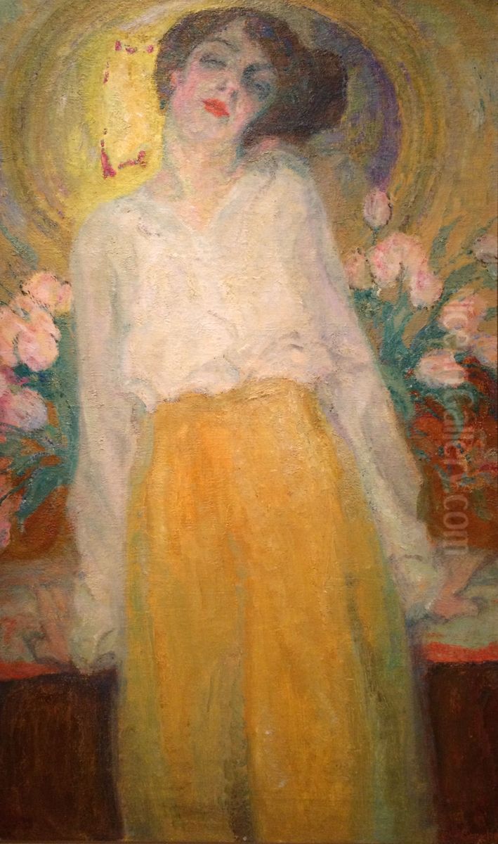 Portrait of Stella van de Wiele Oil Painting by Frits Van Den Berghe