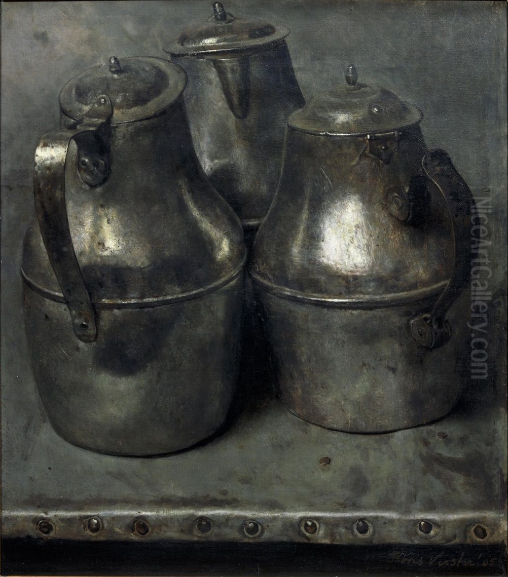 Blikken kannen Oil Painting by Floris Verster