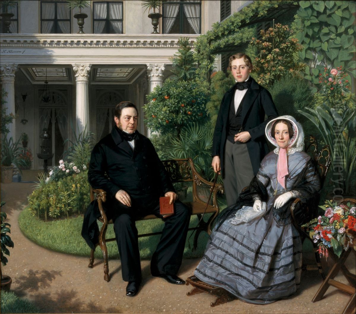 Portrait of the Metelerkamp family Oil Painting by Johan Heinrich Neuman