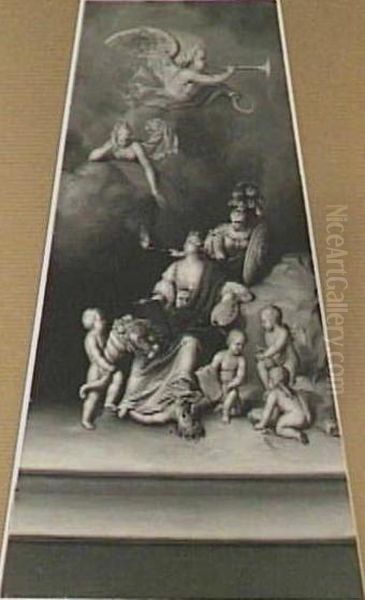 Easel with Allegory of Painting Oil Painting by Hermanus van Groen sr.