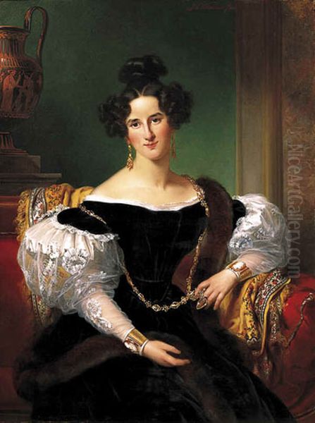 Portrait of Olga Emilie Sillem (1814-1899) Oil Painting by Jan Adam Kruseman Portrait of Olga Emilie Sillem (1814-1899) Oil Painting by Jan Adam Kruseman