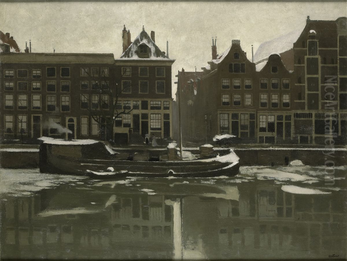De Oude Schans in Amsterdam. Oil Painting by Willem Witsen