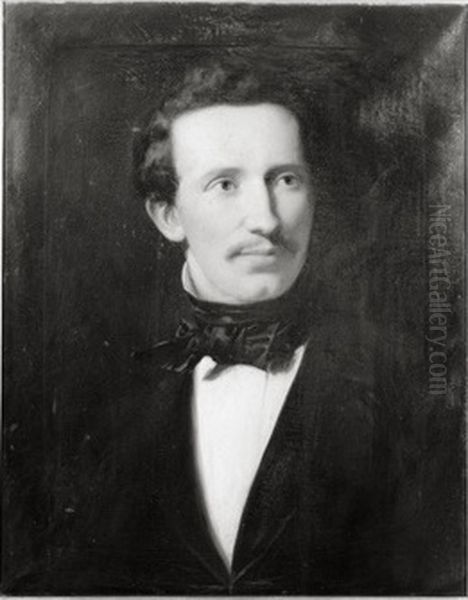 Portret van Joseph Alexander Fles (1819-1905) Oil Painting by Johan Georg Schwartze