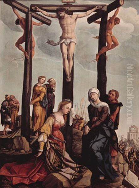 Crucifixion of Jesus Oil Painting by Jan Van Scorel