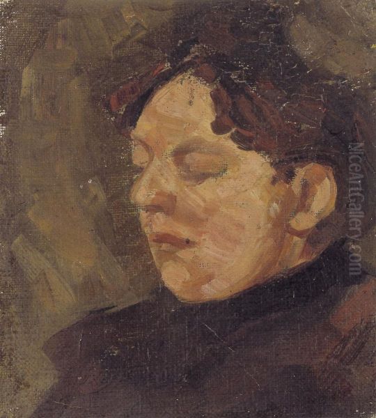 Portret van Agnita Feis Oil Painting by Theo van Doesburg