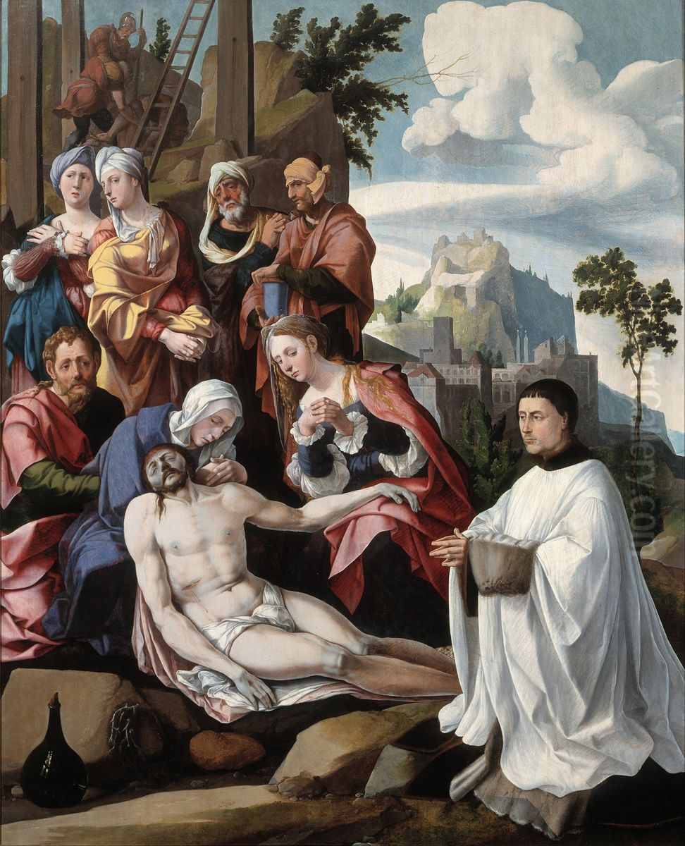 Lamentation of Christ with a Donor Oil Painting by Jan Van Scorel