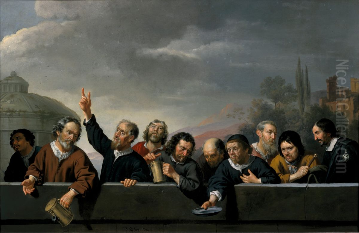 Portraits of the Inhabitants at St Jobsgasthuis in Utrecht Oil Painting by Jan Van Bijlert