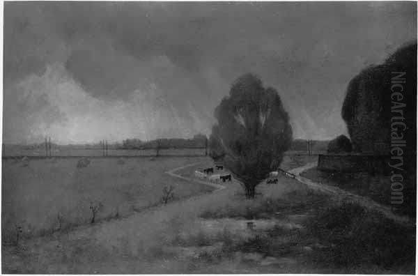 Weidelandschap bij Den Bosch Oil Painting by Eduard Karsen