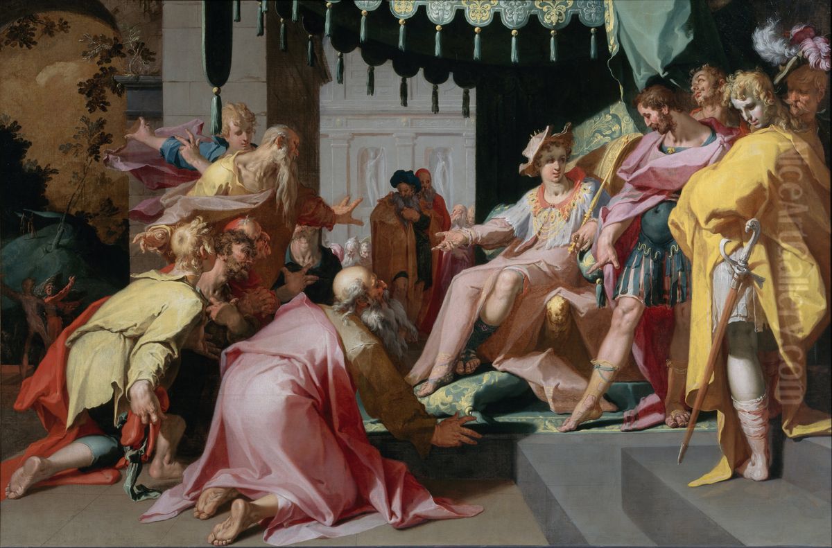 Joseph and his Brothers Oil Painting by Abraham Bloemaert