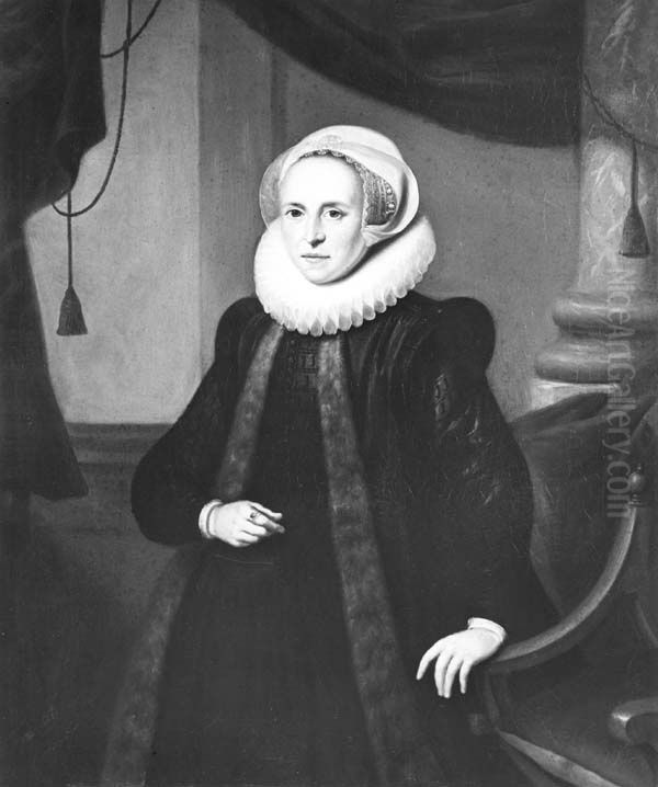Portret van Mayken Baccher (1565-1612), echtgenote van Hans Martens Oil Painting by Jan Maurits Quinkhard