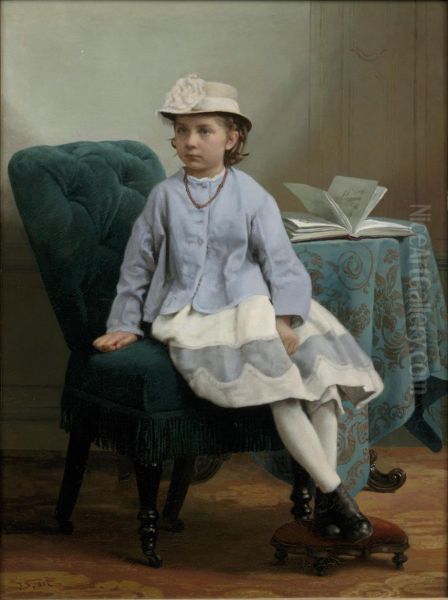 Portret van Joanna Frederike Olga Eugenie van Weede (1859-1867) Oil Painting by Jacob Spoel