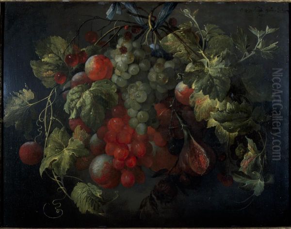 Festoon of Fruit Oil Painting by Jan Davidsz. De Heem