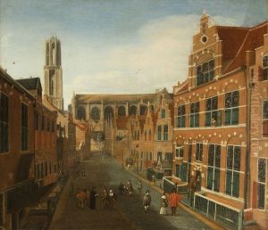 The Cathedral in Utrecht, seen from the Korte Nieuwstraat