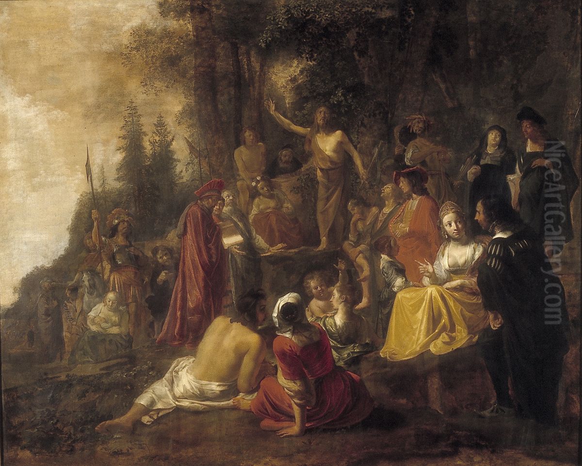Preaching of John the Baptist Oil Painting by Nikolaus Knupfer