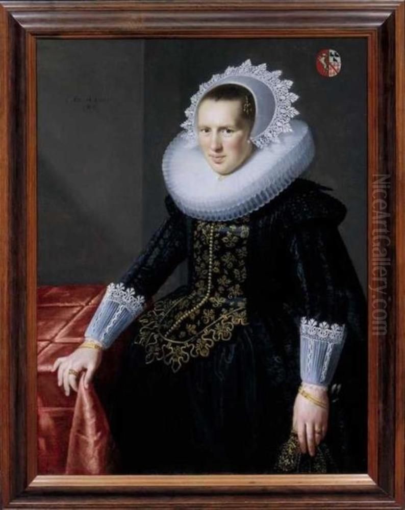 Anna Strick (1591-1637), echtgenote van Philips Ram Oil Painting by Paulus Moreelse