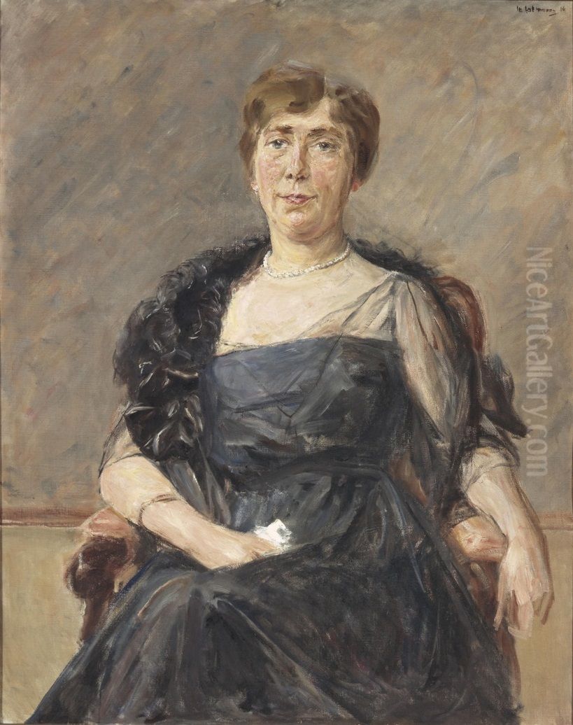 Portrait of Jeanette Cornelia Cockuijt (1883- ) Oil Painting by Max Liebermann