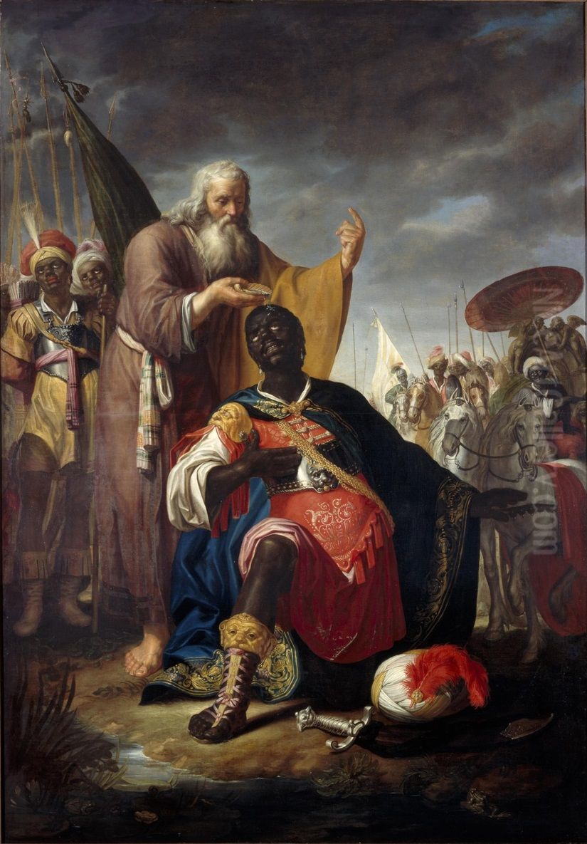 The Baptism of the Eunuch Oil Painting by Abraham Bloemaert