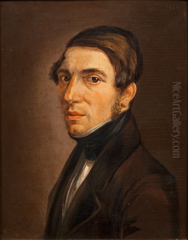 Portrait of Petrus Johannes Lutgers (1808-1874) Oil Painting by Petrus Josephus Lutgers