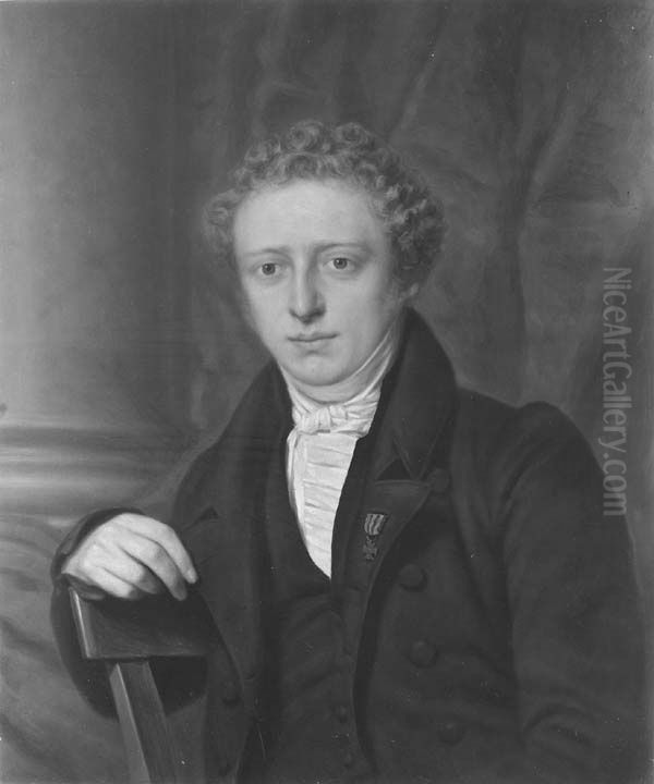 Portret van Alexander Karel Willem Suerman (1809-1840) Oil Painting by Pieter Christoffel Wonder