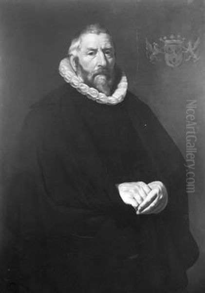 Portrait of a man from the Van Soesdijk family, probably Steven Jansz. van Soesdijk (ca. 1560-1646) Oil Painting by Jan Van Bijlert