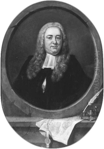Portrait of Petrus Wesseling (1692-1764) Oil Painting by Jan Maurits Quinkhard
