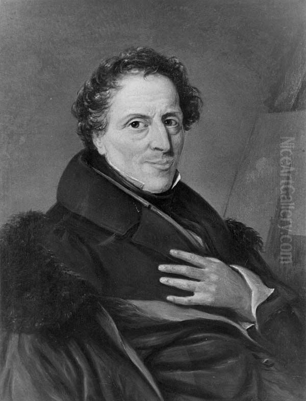 Portrait of de schilder J.H. Verheyen (1778-1846) Oil Painting by Jan Kieft