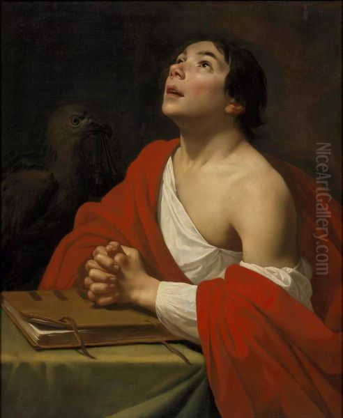 De evangelist Johannes Oil Painting by Jan Van Bijlert
