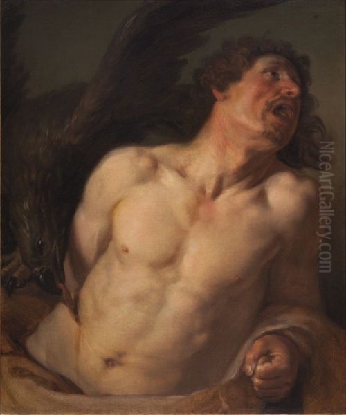 The punishment of Prometheus by the eagle of Zeus Oil Painting by Paulus Moreelse