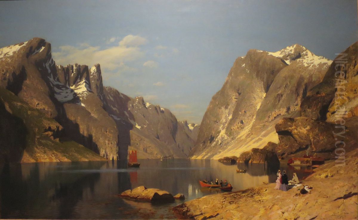 From the Romsdal Fjord, 1875 Oil Painting by Adelsteen Normann